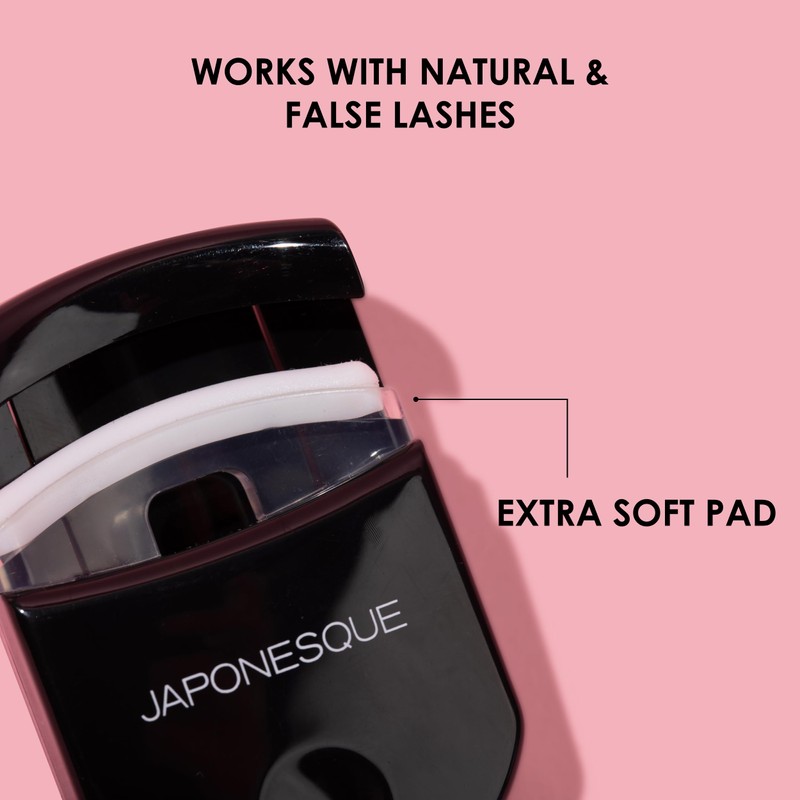 JAPONESQUE Travel Eyelash Curler, Black - Plastic Eyelash Curlers for