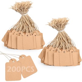 200 Piezas Etiquetas Papel Kraft, Etiquetas de Regalo Etiquetas Para Ropa Para Etiquetas de precio Personalizadas, Etiquetas de Precio para Joyería, Etiquetas para Manualidades