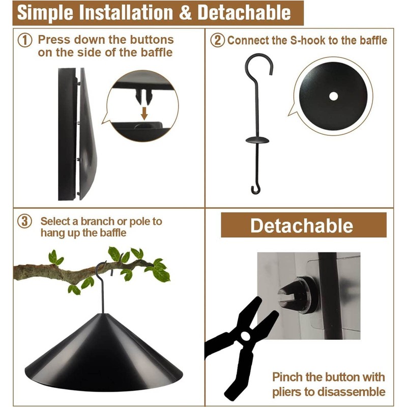Squirrel Flapper, Squirrel Deflector Galvanized Steel Outdoor Bird Feeder Professional