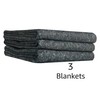 Uboxes 3 Pack Grey Textile Moving Blankets 54 x 72