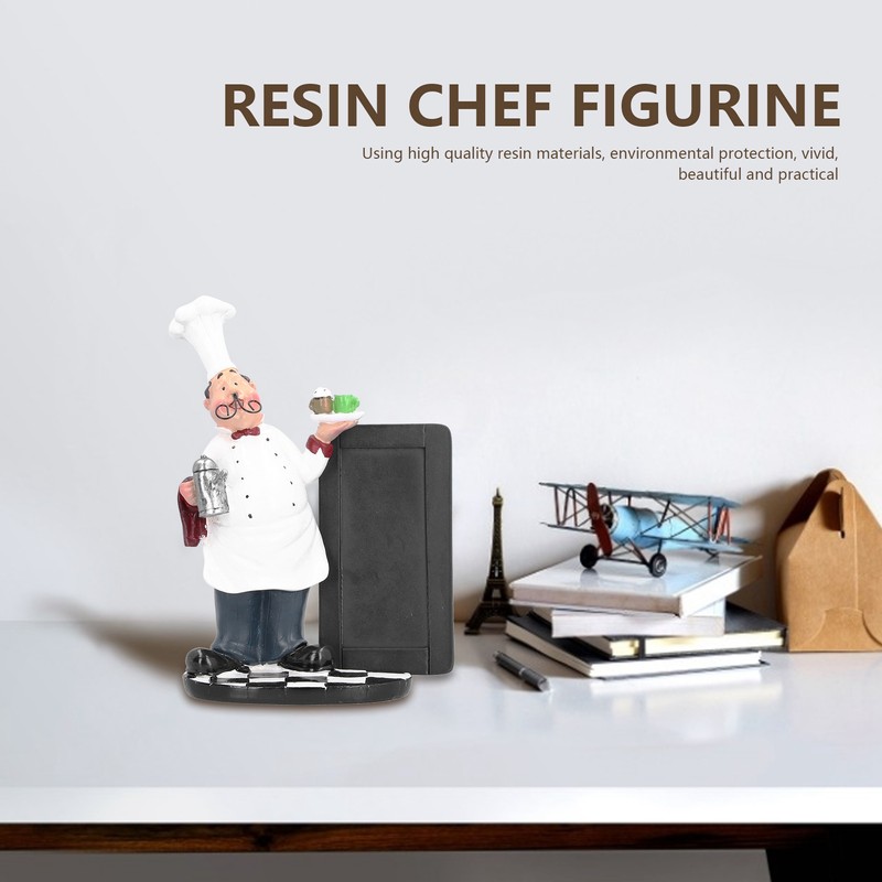 Resin Mustache Chef Figurine Fashion Small Ornaments Message Board Food