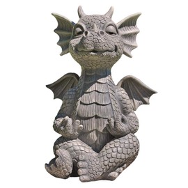 Tianbi Dragon Statue Home Decor, Resin Zen Yoga Dragon Garden Decoration Dragon Buddha Art Sculptures for Outdoor Backyard Porch Decorations, Home Patio Lawn Ornament