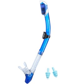 Supertrip Dry Snorkel-Diving Snorkel For Scuba Diving Freediving Snorkeling With Top Dry Valve And Comfortable Mouthpiece Snorkel Tube For Adults(blue)