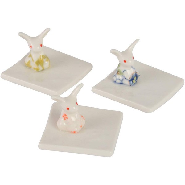Colorful Komachi Rabbit Chopsticks Rest Assortment, Spoon Rest, Rabbit, Mino