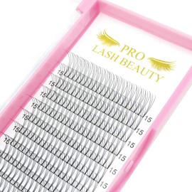 Fan Eyelash Extensions, 3D-C-0.07-10, Short, Ready-Made Volume Eyelashes, 0.07 C Curl (3D-C-0.07, 10 mm)