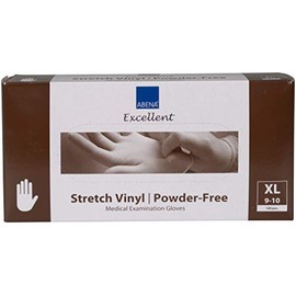 ABENA Stretch Vinyl Disposable Gloves XL, Multi Purpose Vinyl Gloves To Protect Your Hands, Reliable Powder Free Gloves, Disposable XL, Strong & Flexible Medical Grade Gloves, Box of 100 - XL