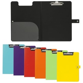 Merangue AA Polyfoam Padfolio with Bulldog Clip, Snap Button Closure, Lightweight and Durable, Ideal for Office, School, and Business Use, Color May Vary