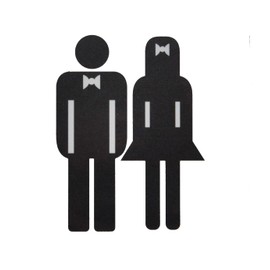 Toilet Stickers - Bathroom Gender Stickers, Black Stickers, Men and Women Stickers.