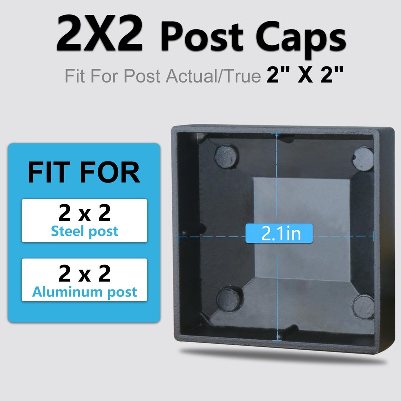2x2 Aluminum Pyramid Caps - Fits 2" x 2" Metal