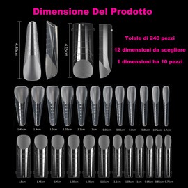 240 Stück Falsche Nägel System Form, 24 verschiedene Größen Nail Dual Forms Mold, Acryl Nagel System Maniküre Werkzeuge für Nägel, mit abgestufter Skala (transparent)