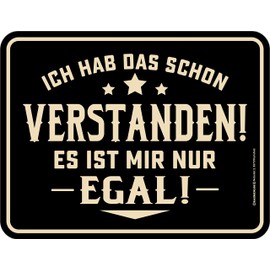 RAHMENLOS Original Blechschild: Ich hab das Schon verstanden, es ist Mir nur egal!