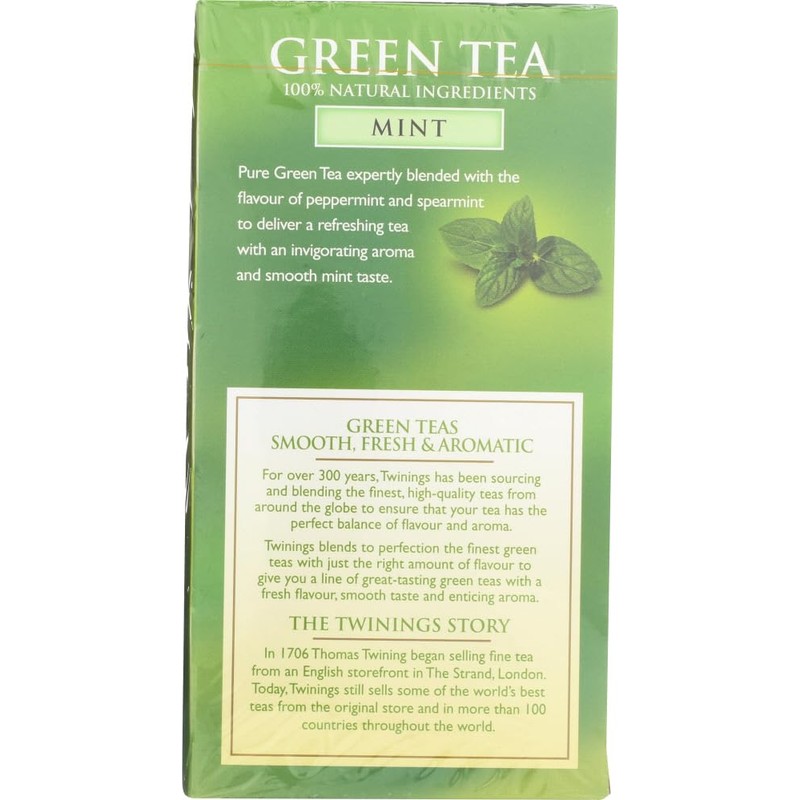 Twinings 450797 Green Tea with Mint 20's, Aluminium, White