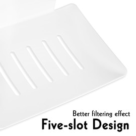 2 Pack Soap Dishes for Bathroom, Bar Soap Holder with Self Draining Tray, Soap Tray for Shower Wall, 5 Slot Self-Adhesive Soap Container (White)