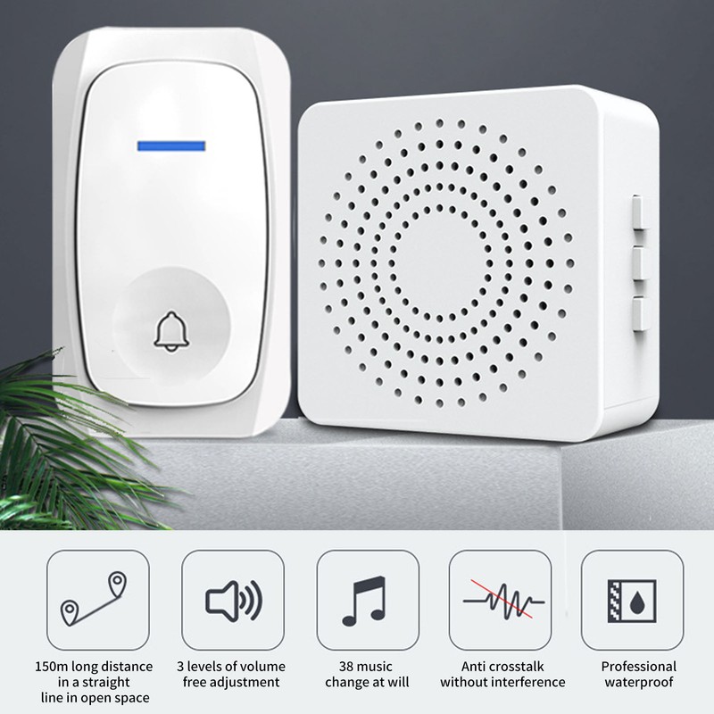 Wireless Doorbell Home Intelligent Remote Control Doorbell USB Power Supply
