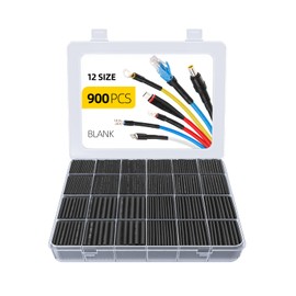 Eventronic 900PCS Eventronic Wire Heat Shrink Tubing Kit, Industrial Heat-Shrink Tubing for Wires, 2:1 Marine Grade Heat Shrink Wrap, Premium Large Electrical Waterproof Heat Shrink Tape (Black 12 Sizes)
