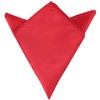 Elerevyo Men's Folding Handkerchief Silk Shiny Solid Pocket Square, red