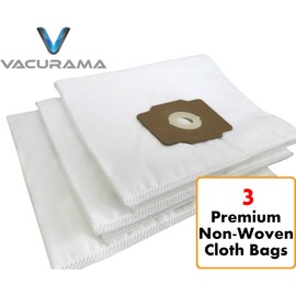 Central Vacuum Bags Compatible with Beam, Electrolux, Eureka, Kenmore, Husky, Mastercraft, White Westinghouse, Nutone, Broan, Star-Brute. Compatible with other Central Vac Systems - Premium Non-Woven HEPA Cloth Material (3 Bags)