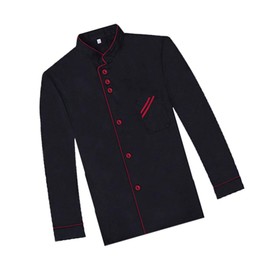 DOITOOL Professional Chef Jacket Long Sleeve- Unisex Long Sleeve Kitchen Restaurant Chef Jacket- Hotel Kitchen Long Short Sleeved Uniform for Men and Women Size (Black)