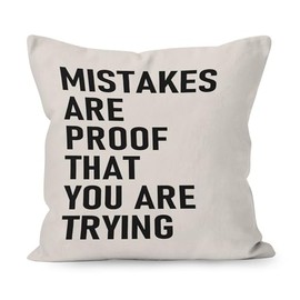Liosei Mistakes are Proof You are Trying Inspirational Pillow Covers 18x18, Classroom Pillow Covers, Mental Health Office Decor, School Counselor Office Decor, Boho Classroom Decor