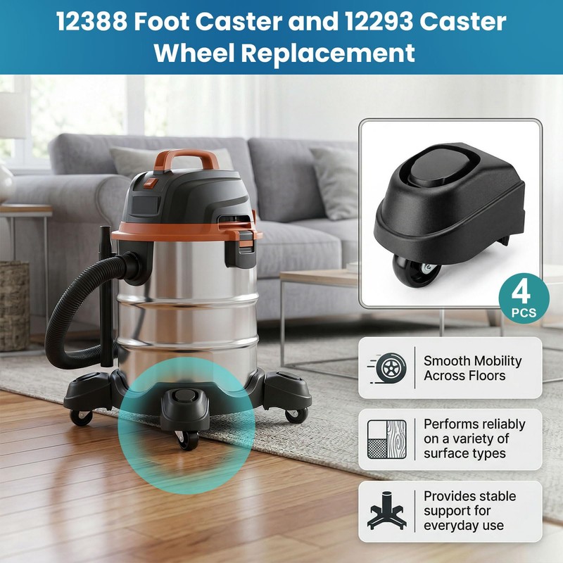 12388 Foot Caster and 12293 Caster Wheel Replacement for Ridgid