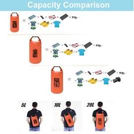 HYCOPROT Waterproof Bag 5L 10L 20L 30L Dry Bag With Long Adjustable Shoulder Strap Perfect For Kayaking Boating Rafting Canoeing Snowboarding Swimming Fishing (10L, Orange)