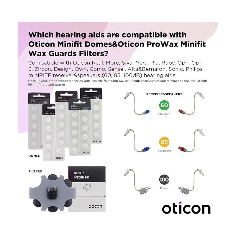 Oticon OEM Oticon minifit 8mm Single Vent Hearing Aid Domes