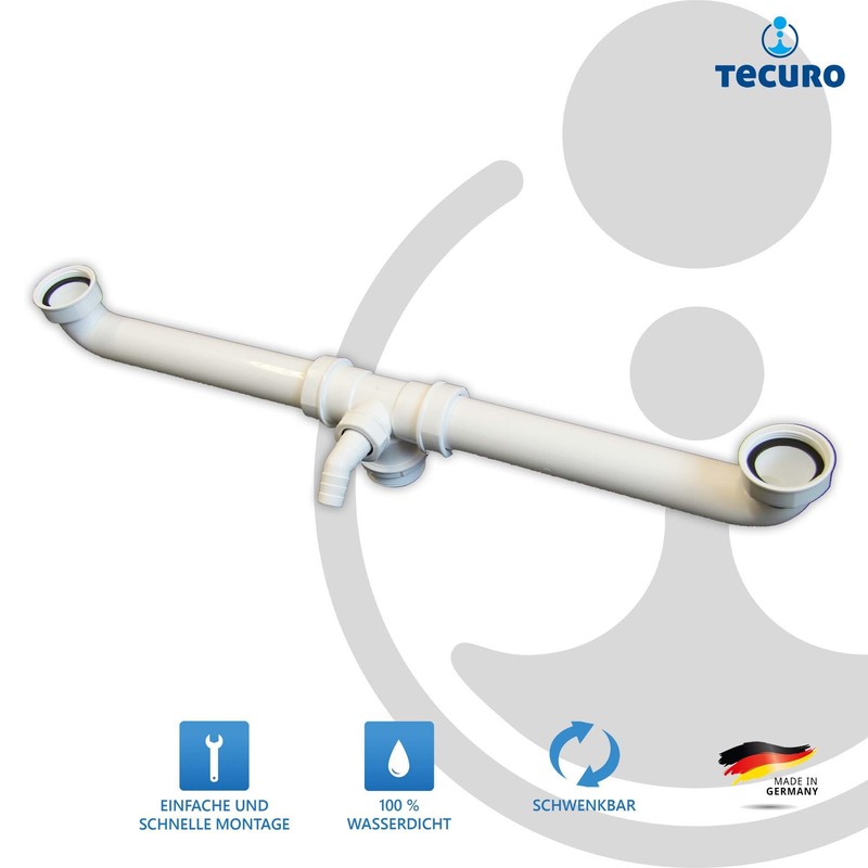 tecuro Extra Long Double Sink Drain Connector