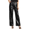Anna-Kaci Women's Elastic Waist Sparkly Sequin 70's Disco Wide Leg