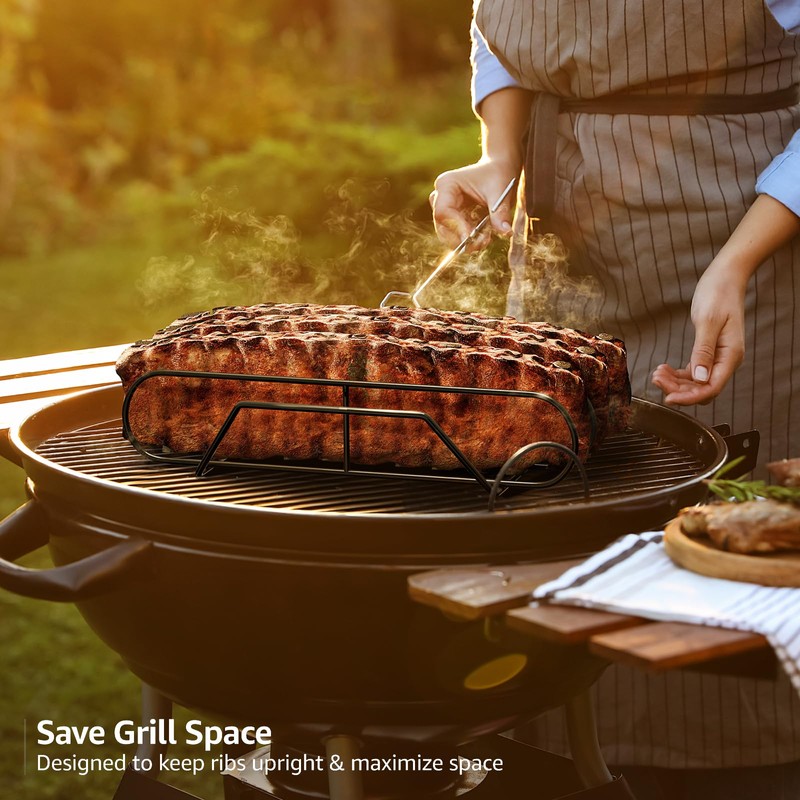 Sorbus Extra Large Non-Stick Rib Rack - Porcelain Coated Steel