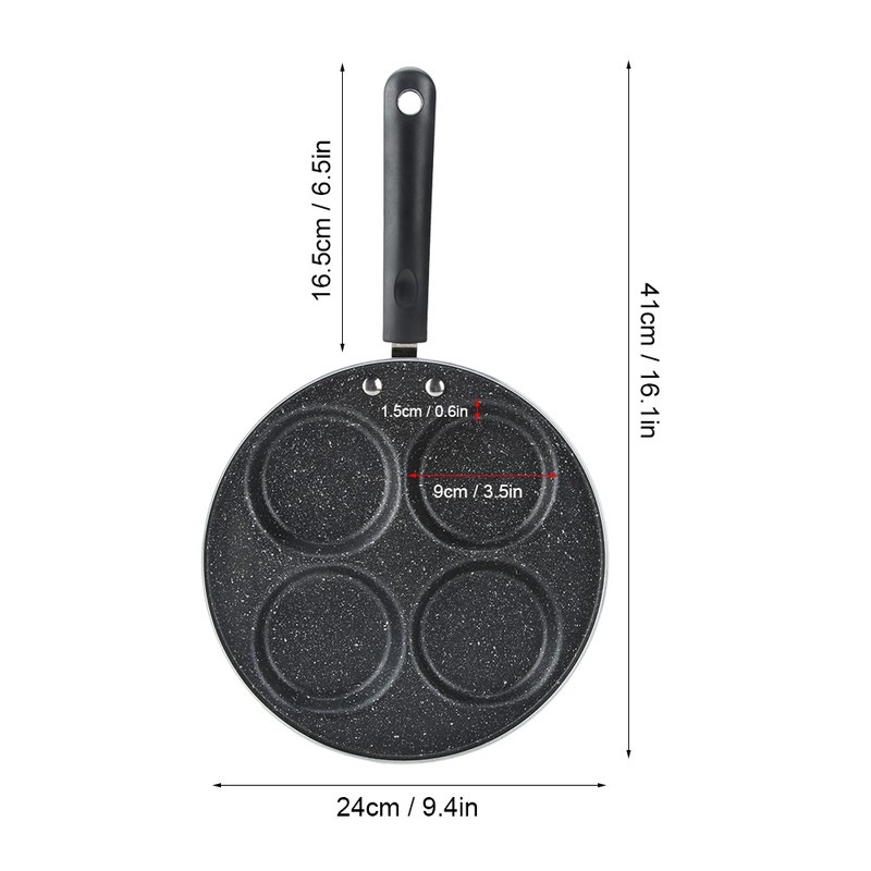 4 Holes Non Stick Coating Frying Pan Home Kitchen Cookware
