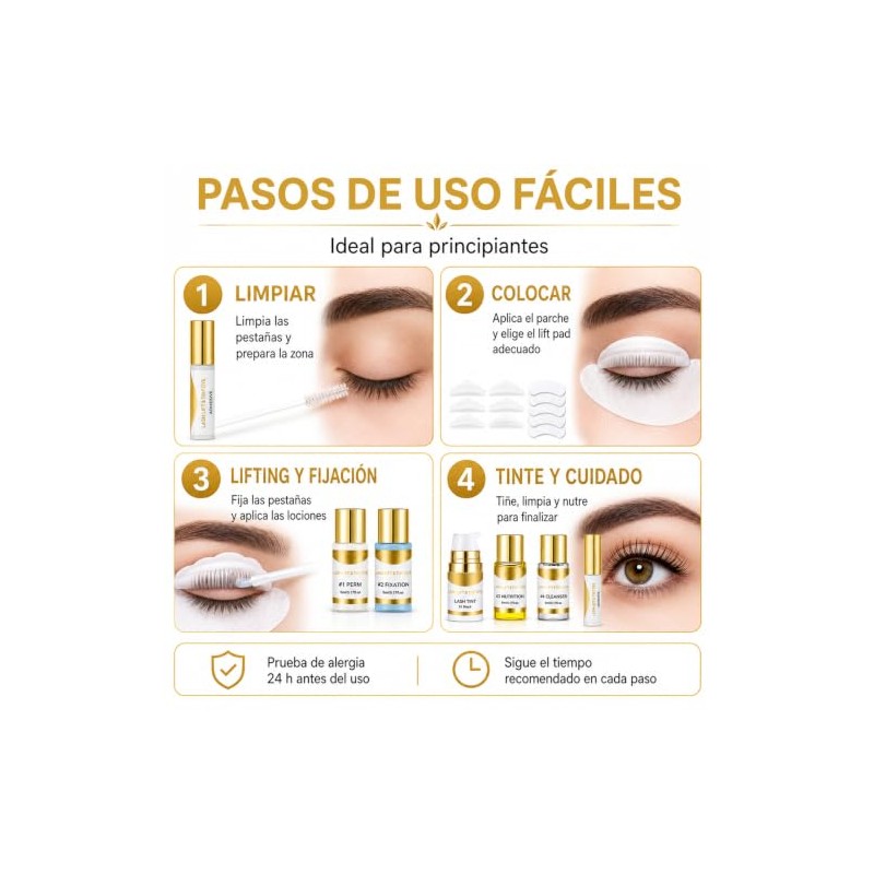 Kit de Pestañas Permanentes, Lash Lifting Kit con Permanente en