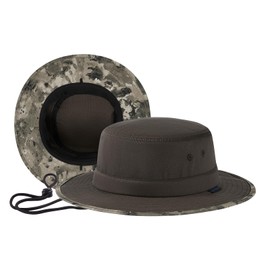 UVSAI UPF 50+ Foldable Sun Hat Patterned Under Brim Bucket Hats for Summer Hiking Fishing Beach Safari Men Women Brown