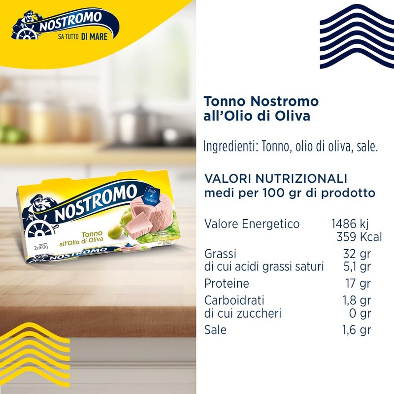 Nostromo - Tonno all'olio di oliva, 2 lattine da 160gr.