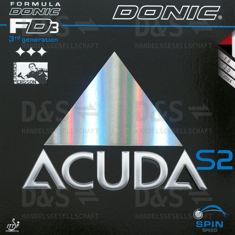 Donic Acuda S2 Table Tennis Rubber (Red, 1.8 mm)