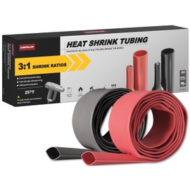 CUBEFELLER® 5/8 Inch (15mm) 8 Ft Waterproof Heat Shrink Tubing Kit,UL Listed,3:1 Marine Grade Adhesive Lined Heatshrink Tube,Insulation Sealing Oil-Proof Wear-Resistant,4 ft Black & 4 ft Red,ET815BR