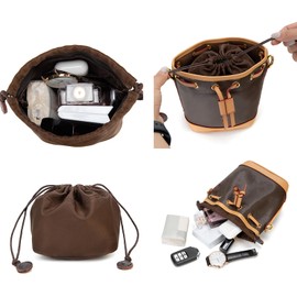 Bucket Bag Organizer Insert for Bag Shoulder Bag Drawstring Designed Crossbody Bag Organizer Insert Nylon Inner Bag Organization and Storage