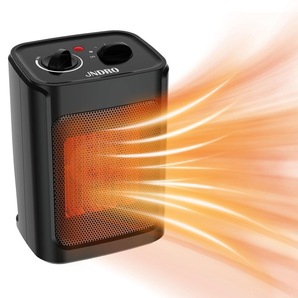 JNDRO Portable Electric Space Heater - 1500W/750W Quiet Ceramic mini
