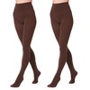 EVERSWE 2 Pairs Pack Women's Opaque Tights (XXL-3XL, Coffee)