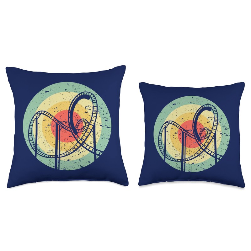 Rollercoaster I Vintage Roller Coaster Throw Pillow