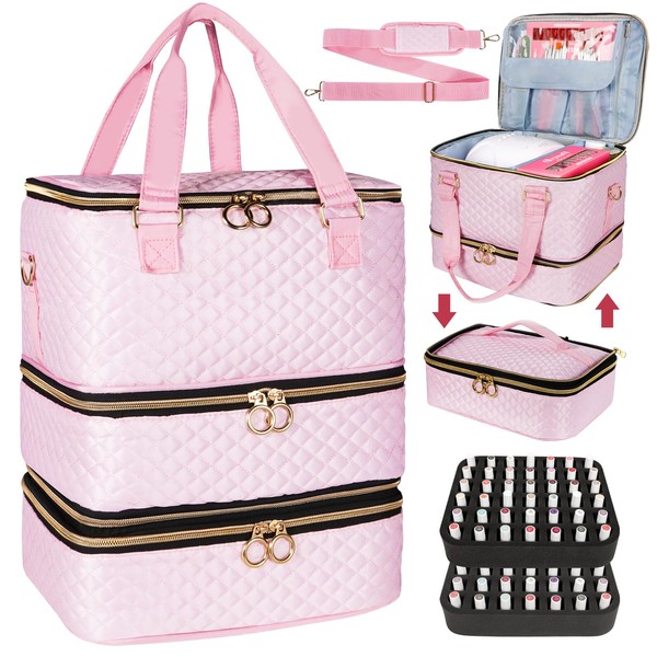 MZTXY MZTXY Nail Polish Organizer Bag Hold 84 Bottles(15ml/0.5 fl.oz),