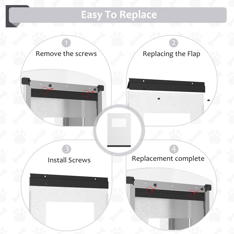 Decormax Replacement Flap for Dog and Cat Doors Including Screws,