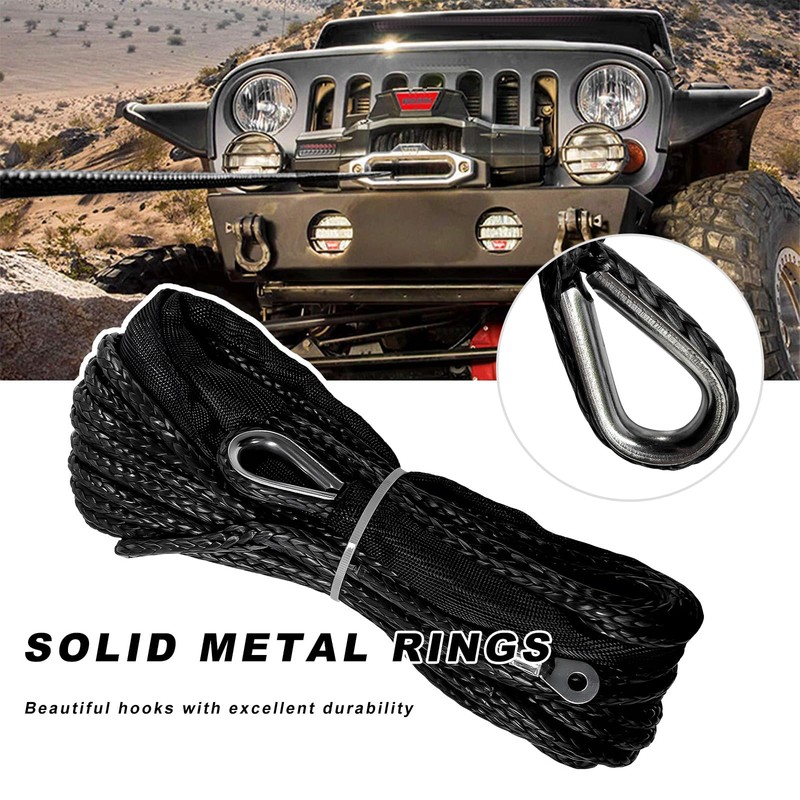 BWBWND 1/4 in x 50 ft Synthetic Winch Rope, 7700