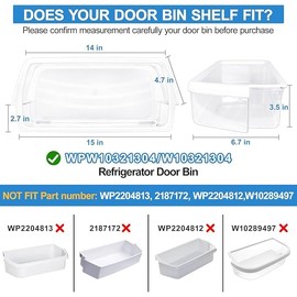 UPGRADED W10321304 WPW10321304 Refrigerator Door Shelf Bin Compatible with Whirlpool Refrigerator Door Shelf Parts WRS325FDAM04 PS11752778 AP6019471 2179574 2179575 Fridge Door Shelves