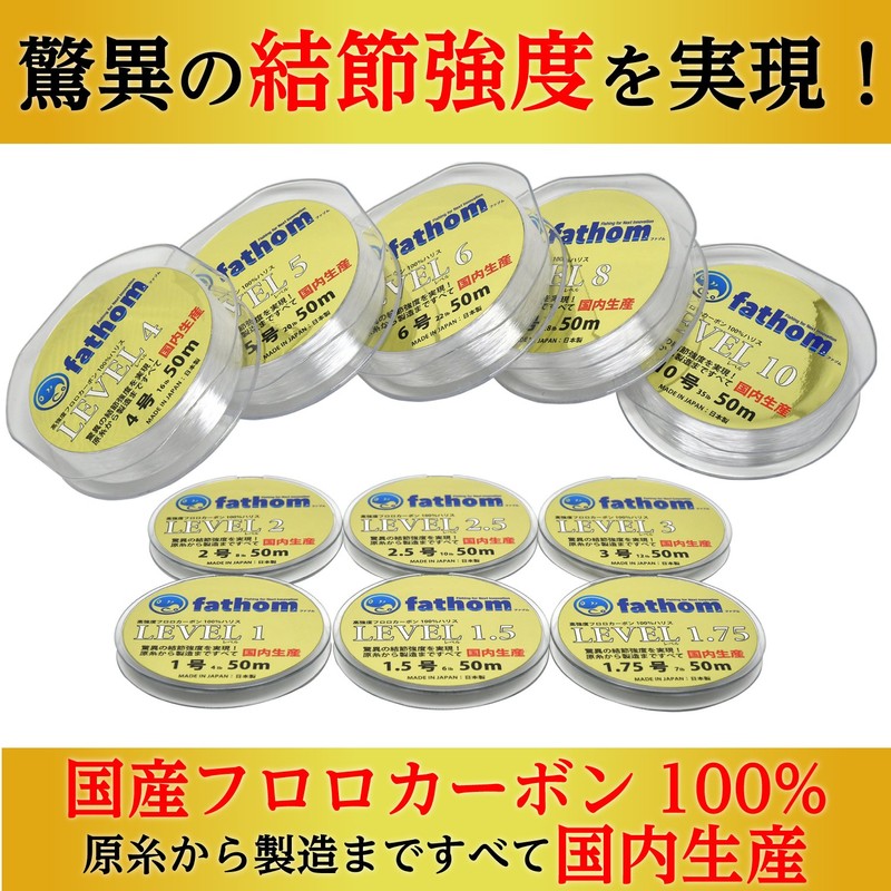 Fathom Level 2 Fluorocarbon Harris No. 2 8lb, 166.4 ft