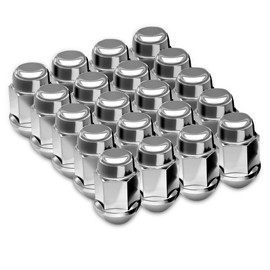 Richeer 20PCS 14x1.5 Closed End Bulge Acorn Chrome Lug Nuts, 1.4 inch - Cone Seat - 3/4"(19mm) Hex Wheel Lug Nut for Accord Civic Element HR-V Escape Sierra