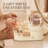 360° Rotating Makeup Organizer with Brush Holder, Acrylic Vanity Cosmetic