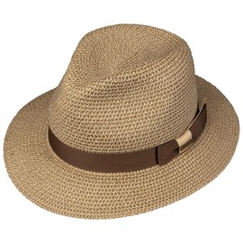 Stetson Paladon Toyo Traveller Hat Women/Men - Cloth Sun with Grosgrain Band Summer Spring-Summer - M (56-57 cm) Brown