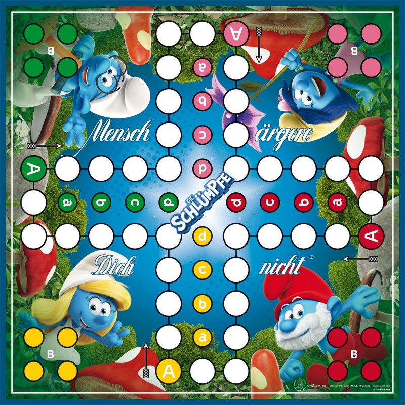 Schmidt Spiele 49455 Mensch ärgere Dich Nicht, The Smurfs, Family