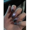 Purple Aurora handmade nail tips - Coffin Egg / 퍼플