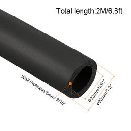 sourcing map Pipe Insulation Foam Tube Lagging Insulation Pipe 23mm ID 33mm OD 6.6ft Heat Preservation for Handle Grip Support